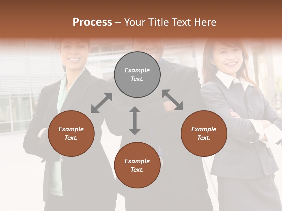 An Attractive Team Of Diverse Business People At Company Office Building PowerPoint Template