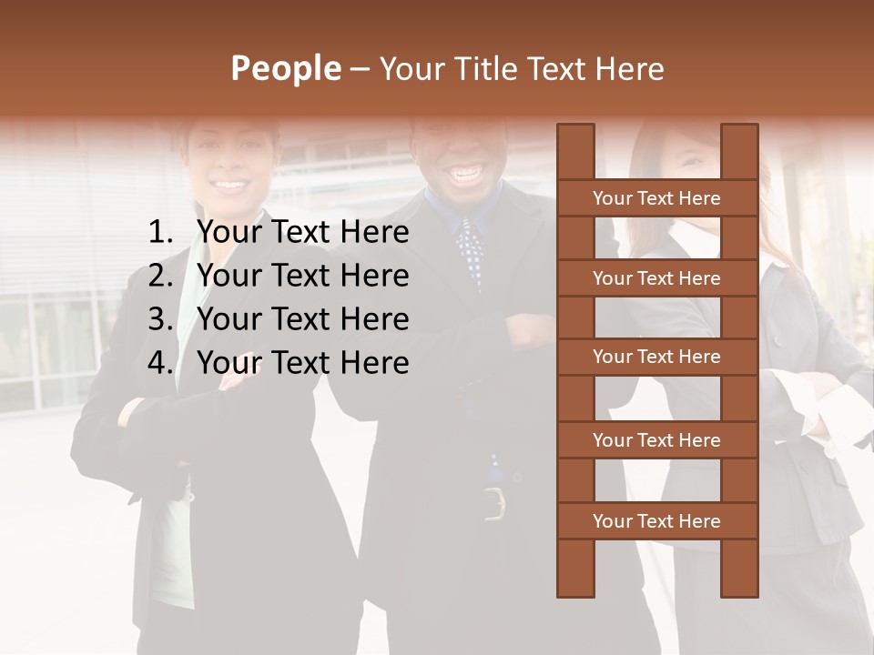 An Attractive Team Of Diverse Business People At Company Office Building PowerPoint Template