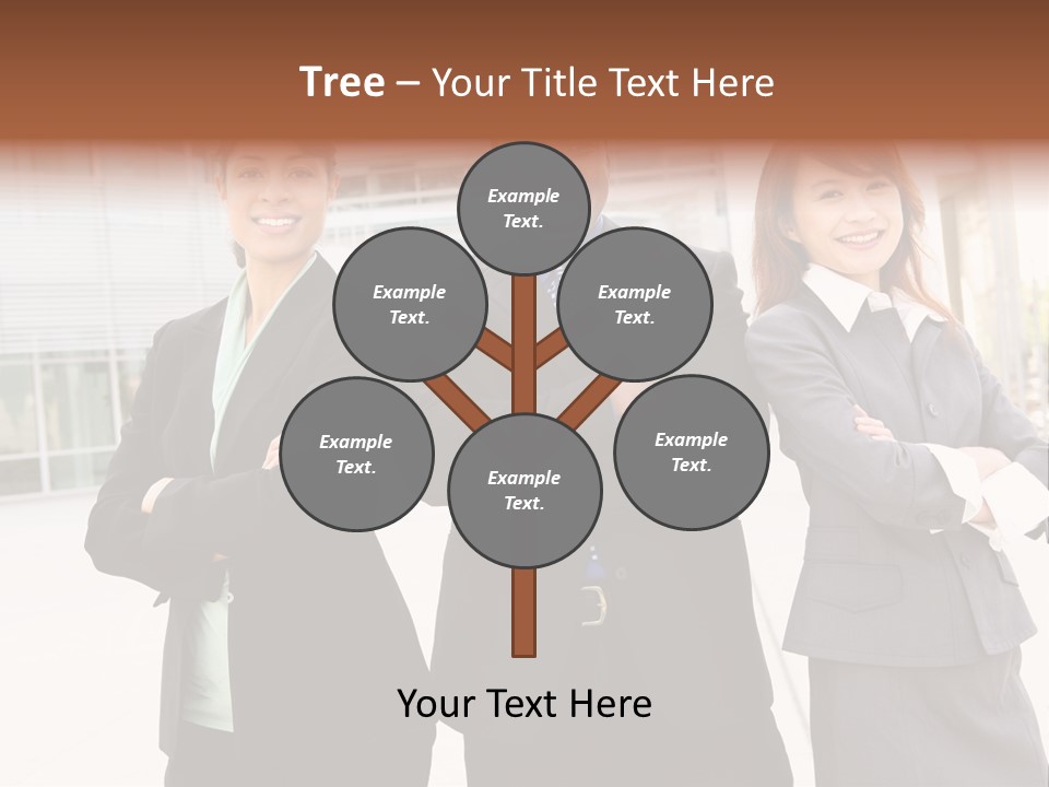 An Attractive Team Of Diverse Business People At Company Office Building PowerPoint Template