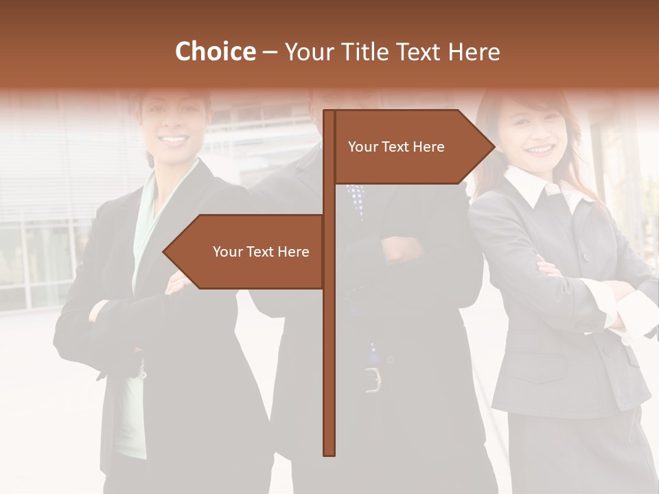 An Attractive Team Of Diverse Business People At Company Office Building PowerPoint Template