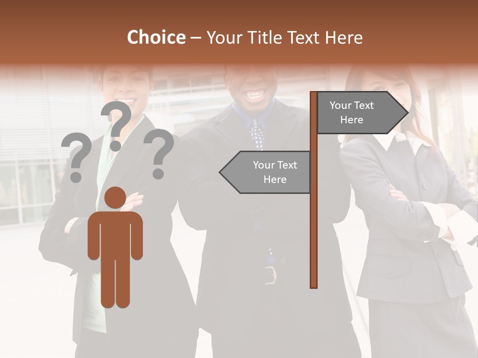 An Attractive Team Of Diverse Business People At Company Office Building PowerPoint Template