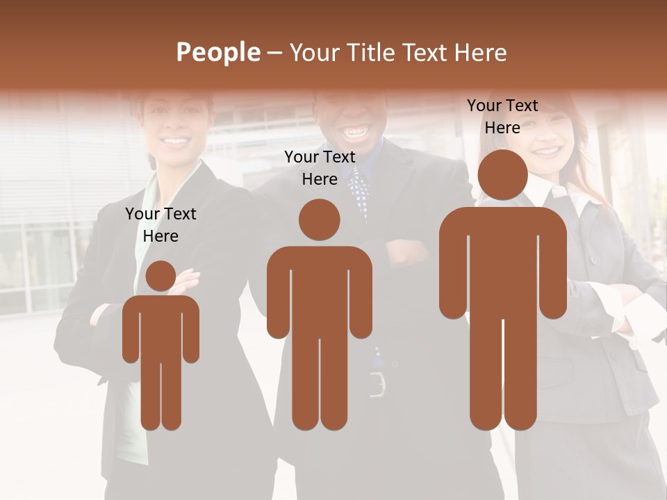 An Attractive Team Of Diverse Business People At Company Office Building PowerPoint Template