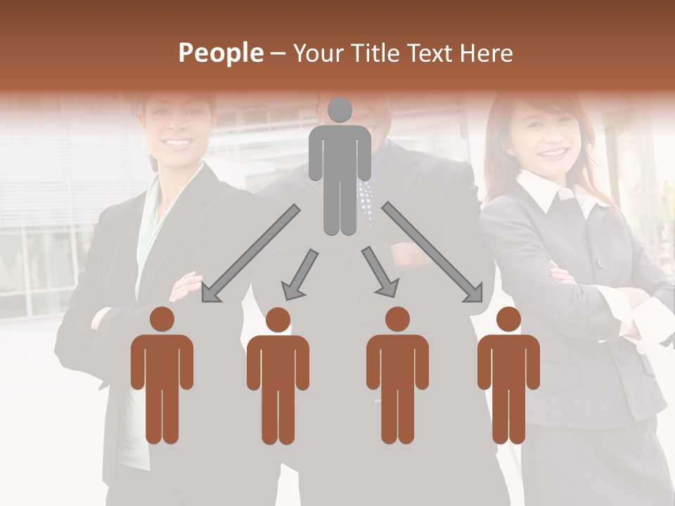 An Attractive Team Of Diverse Business People At Company Office Building PowerPoint Template