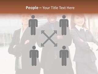 An Attractive Team Of Diverse Business People At Company Office Building PowerPoint Template