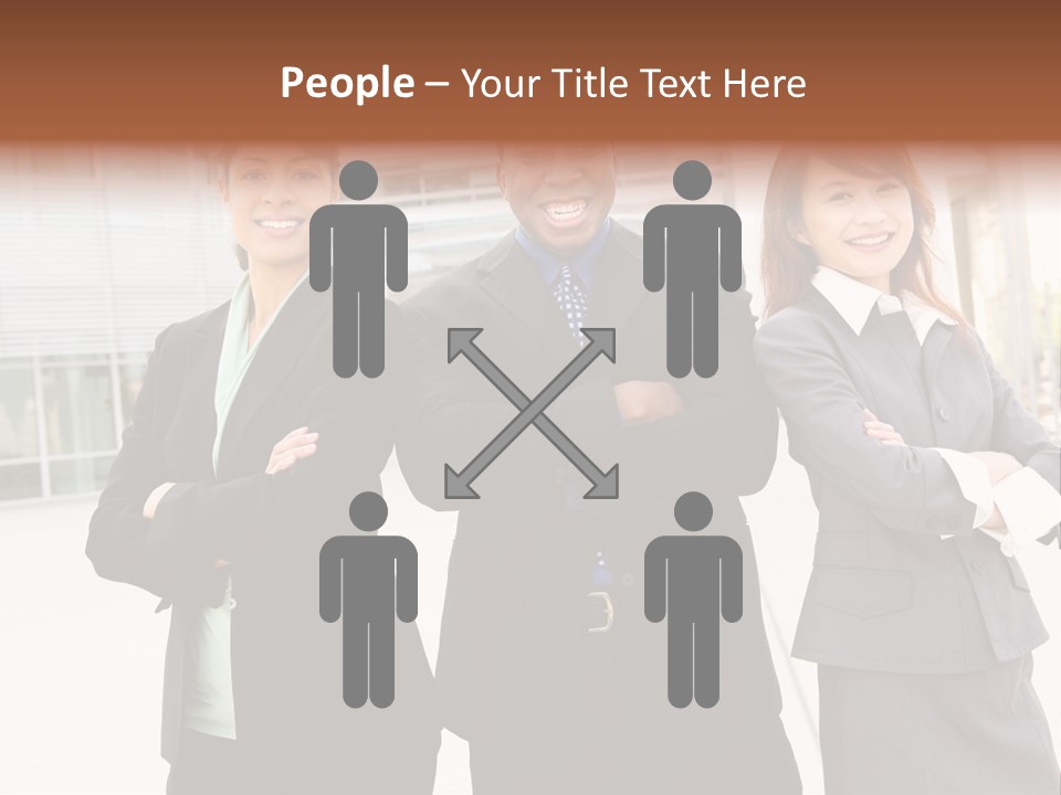 An Attractive Team Of Diverse Business People At Company Office Building PowerPoint Template
