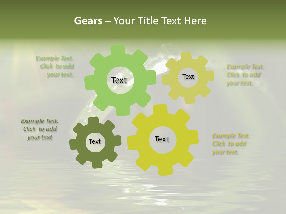 Green Grass With Raindrops Background PowerPoint Template