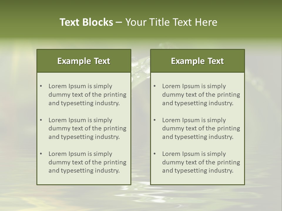 Green Grass With Raindrops Background PowerPoint Template