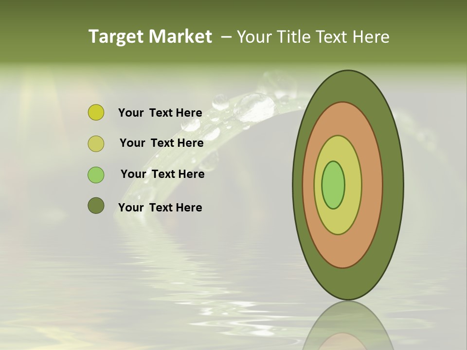 Green Grass With Raindrops Background PowerPoint Template