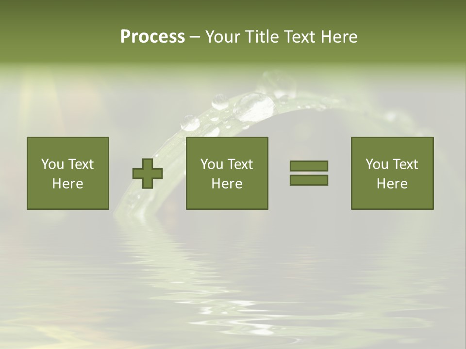 Green Grass With Raindrops Background PowerPoint Template