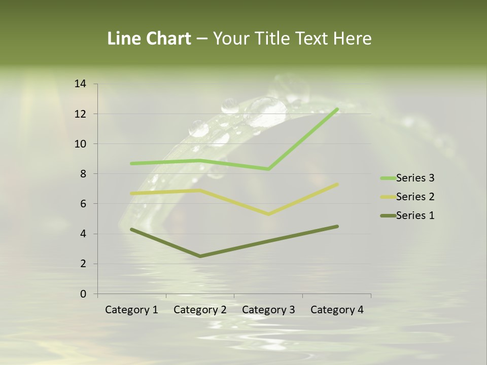 Green Grass With Raindrops Background PowerPoint Template