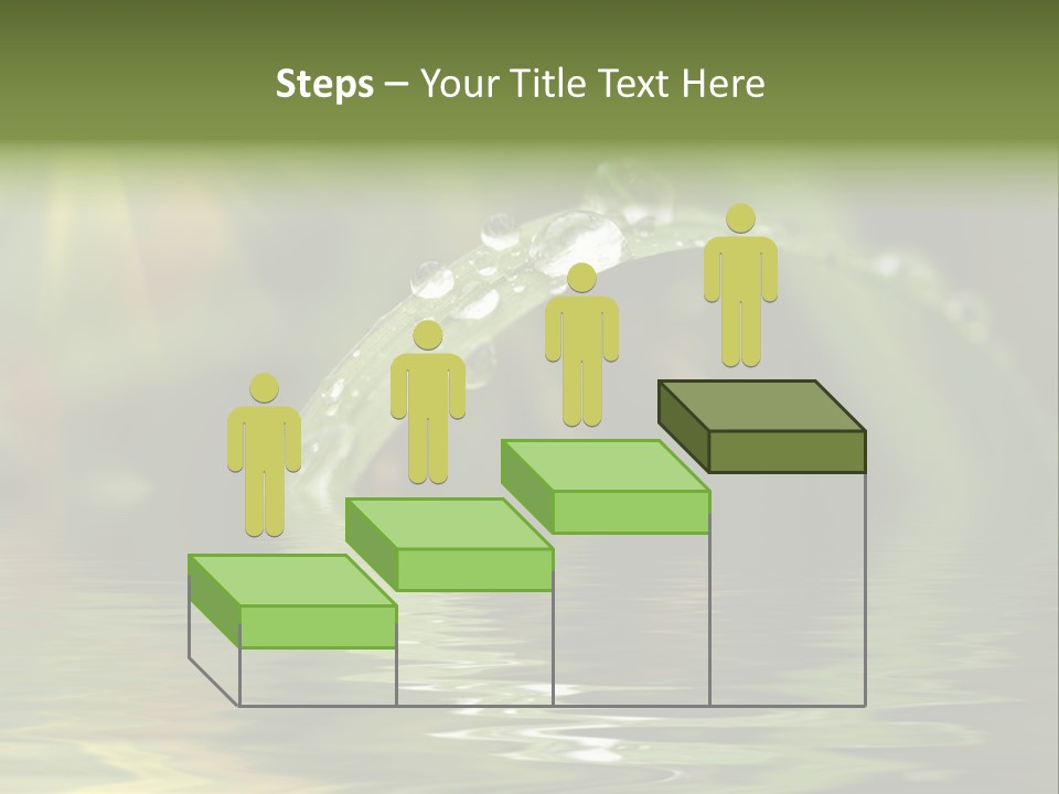 Green Grass With Raindrops Background PowerPoint Template