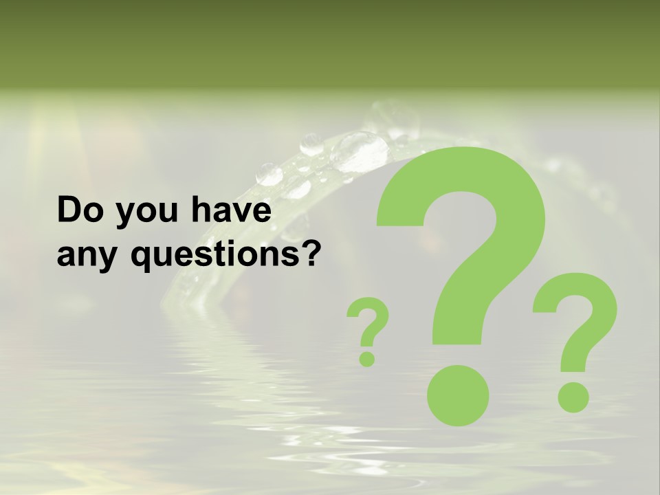 Green Grass With Raindrops Background PowerPoint Template