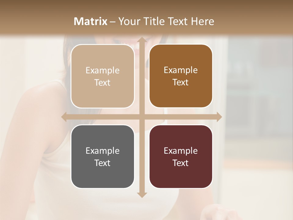 Young Happy Woman Making Salad At Domestic Kitchen PowerPoint Template