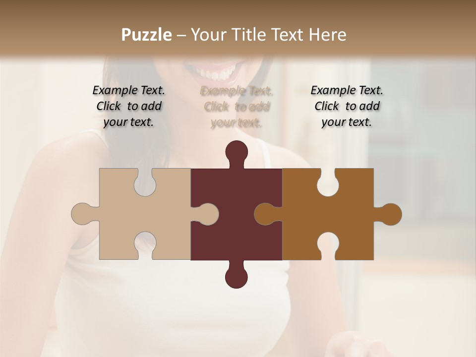 Young Happy Woman Making Salad At Domestic Kitchen PowerPoint Template