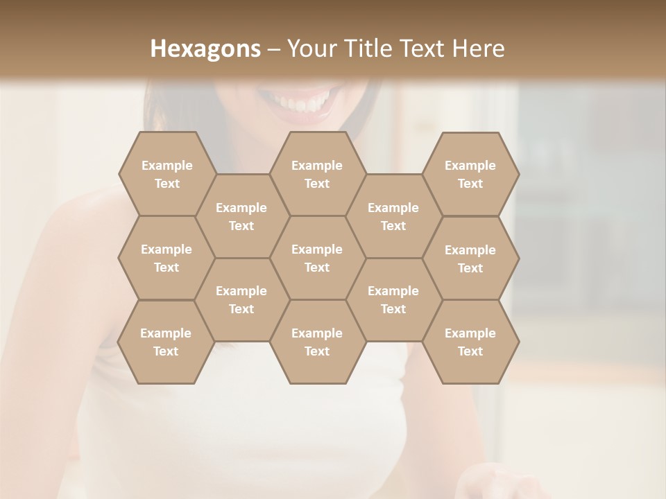 Young Happy Woman Making Salad At Domestic Kitchen PowerPoint Template