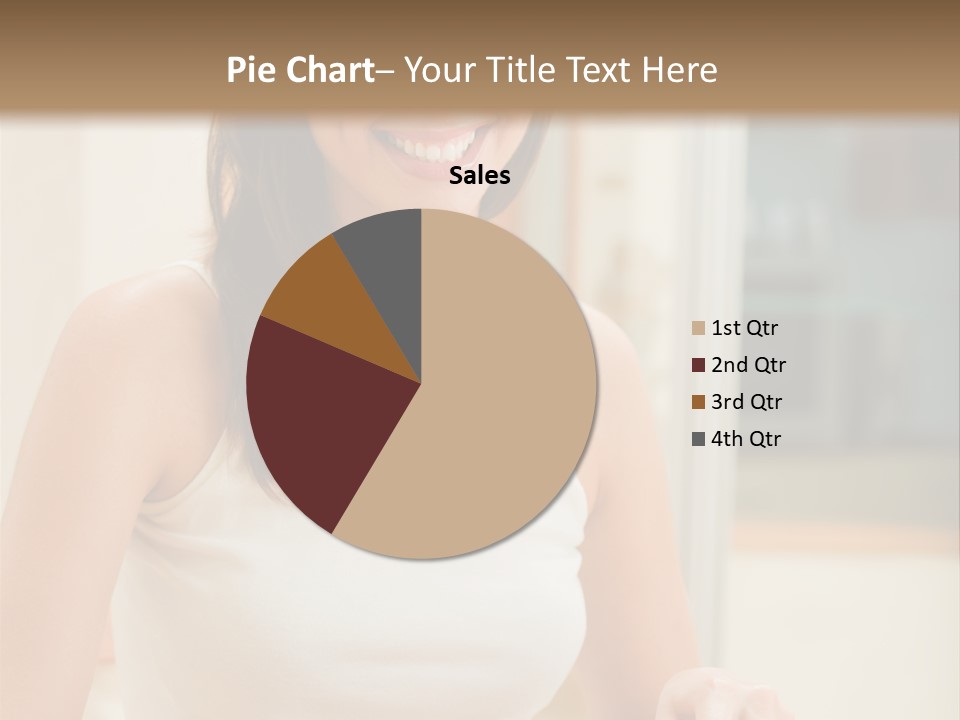 Young Happy Woman Making Salad At Domestic Kitchen PowerPoint Template