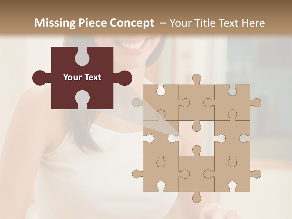 Young Happy Woman Making Salad At Domestic Kitchen PowerPoint Template