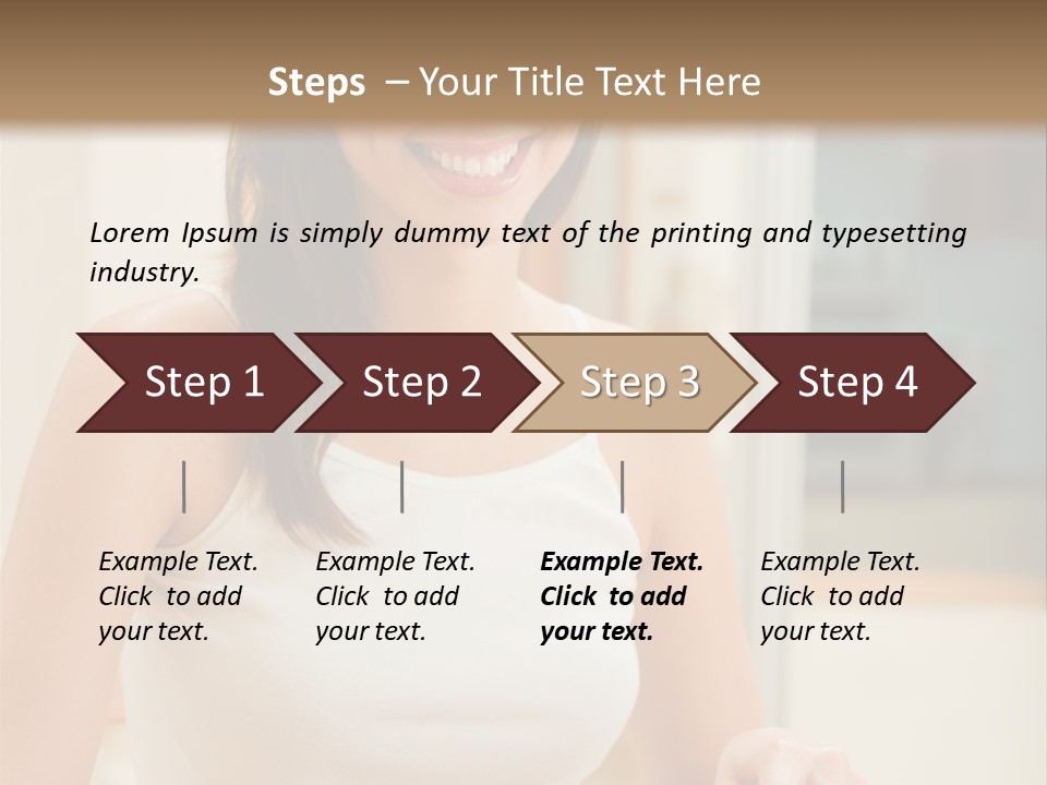 Young Happy Woman Making Salad At Domestic Kitchen PowerPoint Template