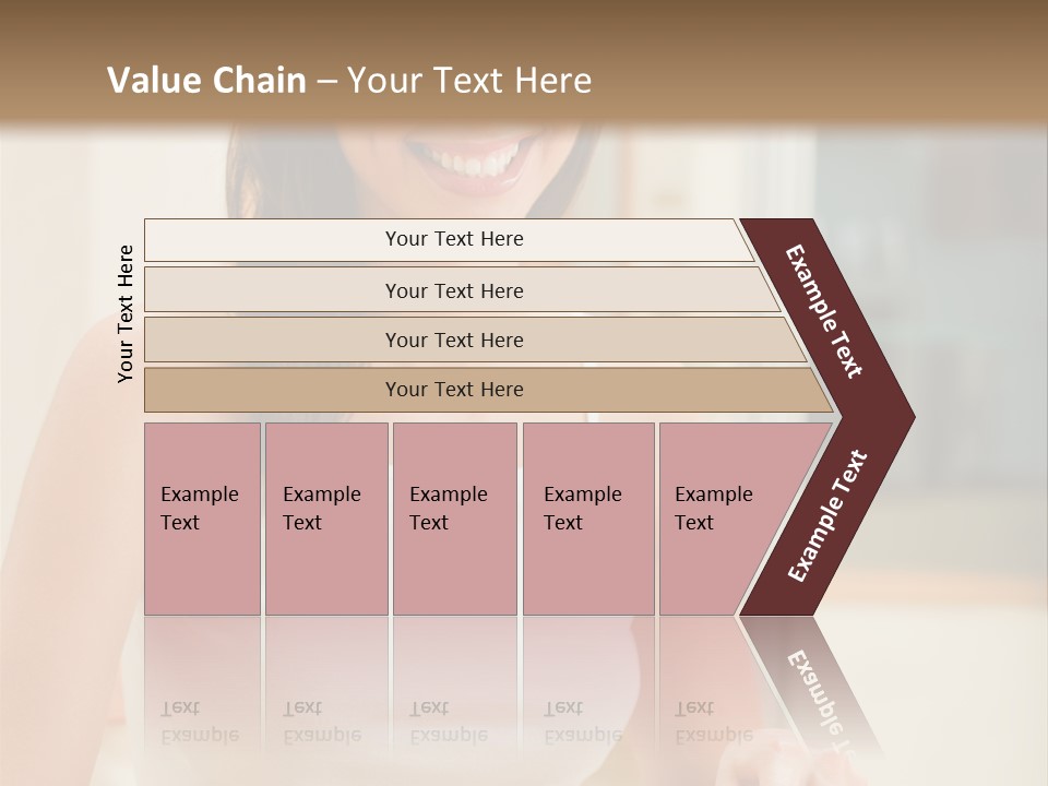 Young Happy Woman Making Salad At Domestic Kitchen PowerPoint Template