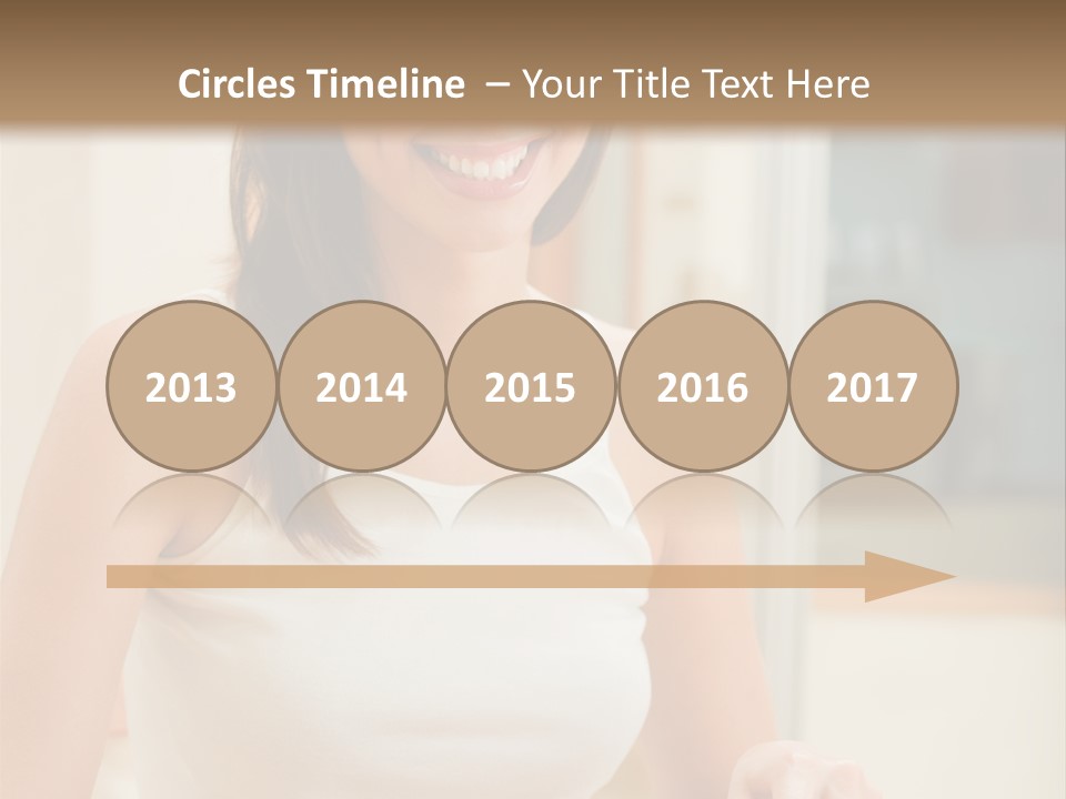 Young Happy Woman Making Salad At Domestic Kitchen PowerPoint Template