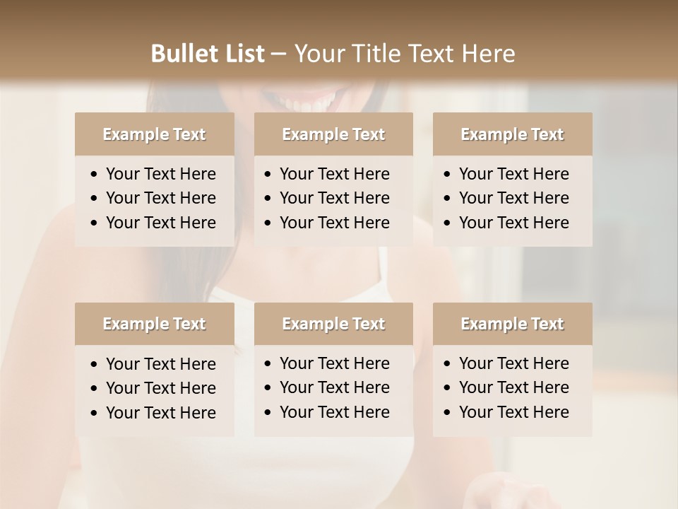 Young Happy Woman Making Salad At Domestic Kitchen PowerPoint Template