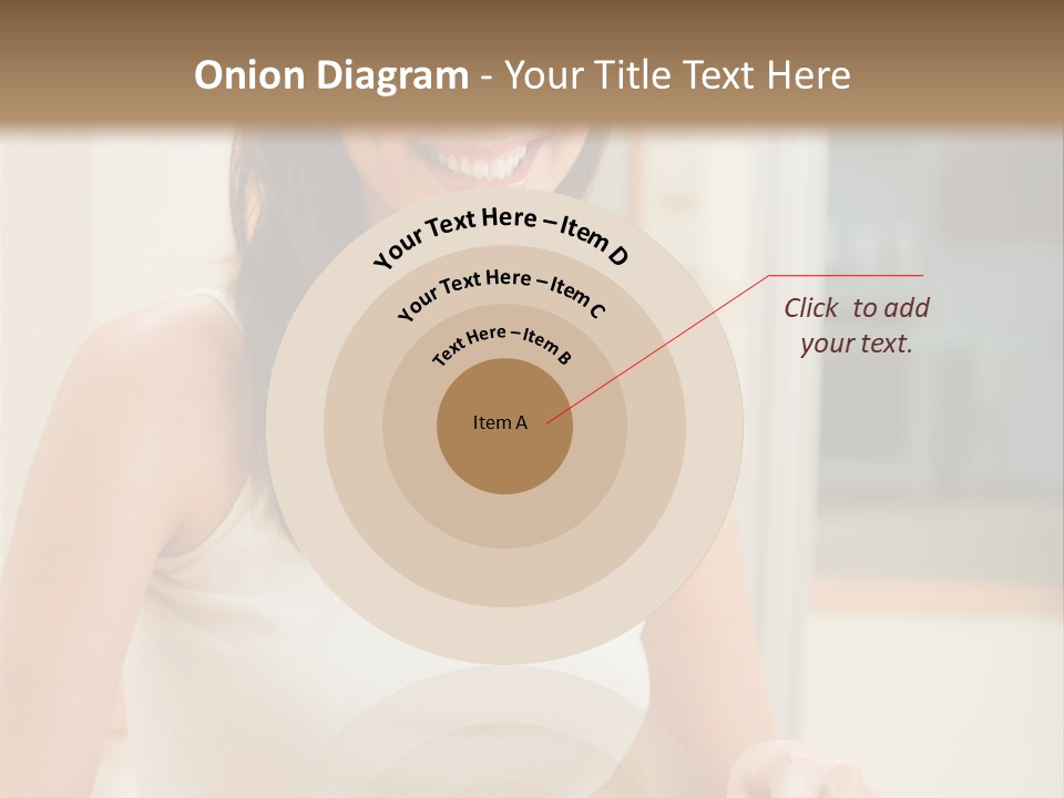 Young Happy Woman Making Salad At Domestic Kitchen PowerPoint Template