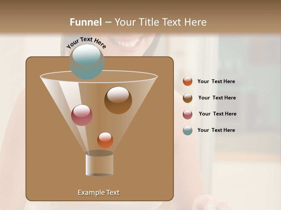 Young Happy Woman Making Salad At Domestic Kitchen PowerPoint Template