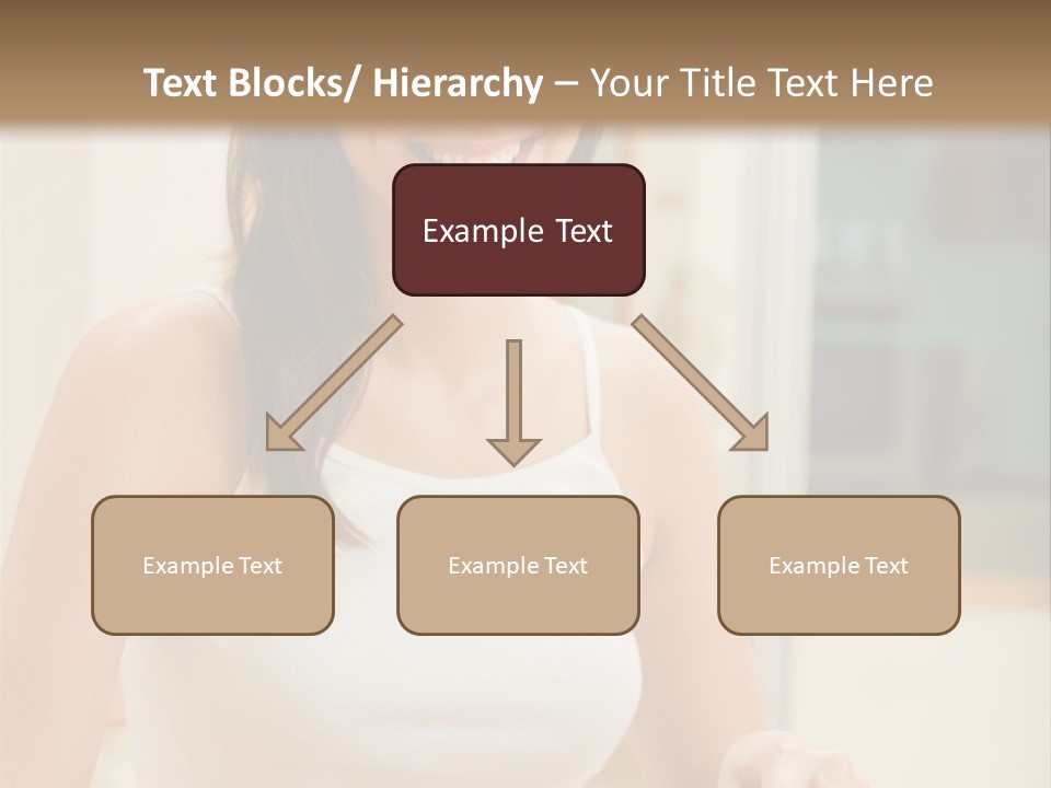 Young Happy Woman Making Salad At Domestic Kitchen PowerPoint Template