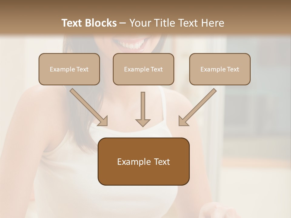 Young Happy Woman Making Salad At Domestic Kitchen PowerPoint Template