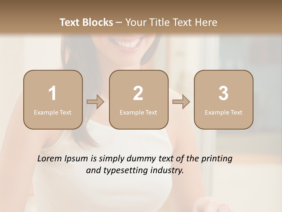 Young Happy Woman Making Salad At Domestic Kitchen PowerPoint Template