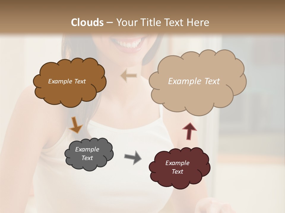 Young Happy Woman Making Salad At Domestic Kitchen PowerPoint Template