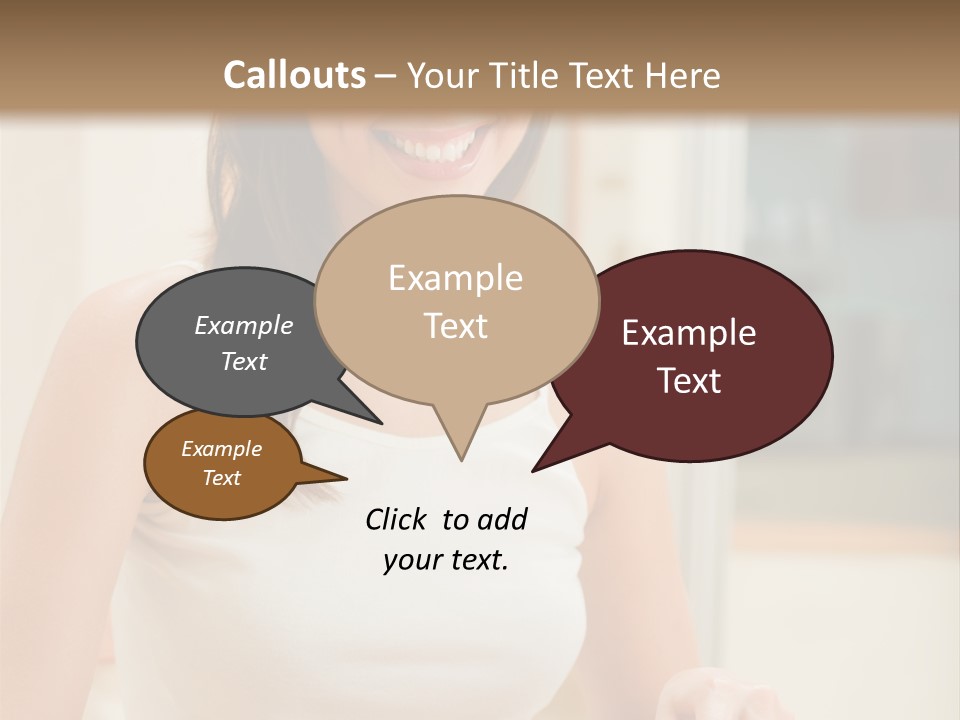 Young Happy Woman Making Salad At Domestic Kitchen PowerPoint Template