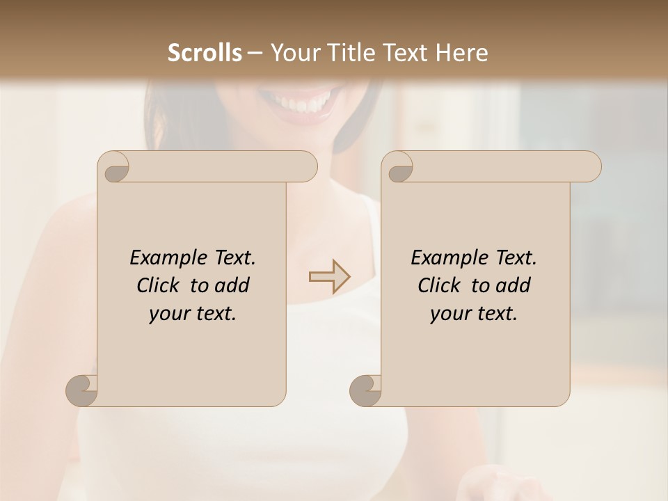 Young Happy Woman Making Salad At Domestic Kitchen PowerPoint Template