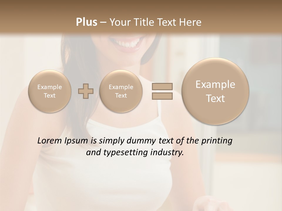 Young Happy Woman Making Salad At Domestic Kitchen PowerPoint Template