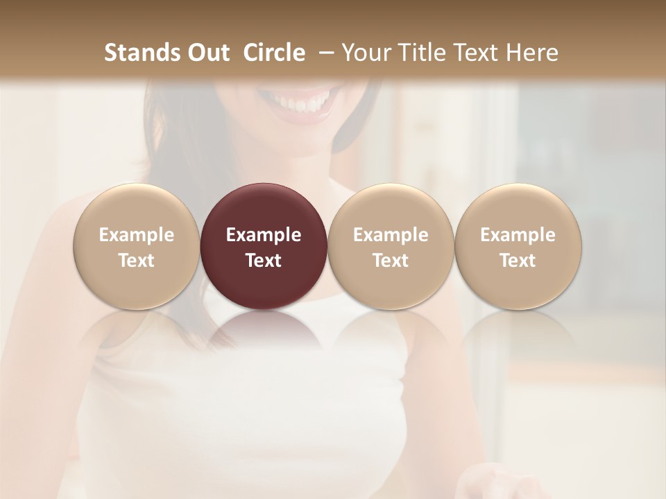 Young Happy Woman Making Salad At Domestic Kitchen PowerPoint Template