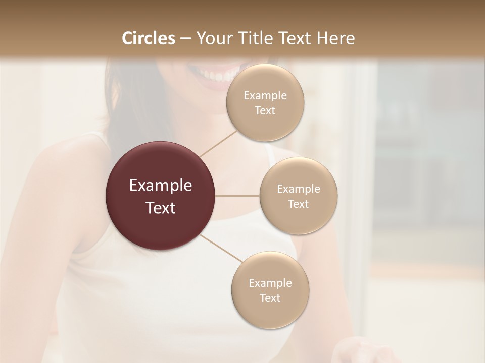 Young Happy Woman Making Salad At Domestic Kitchen PowerPoint Template