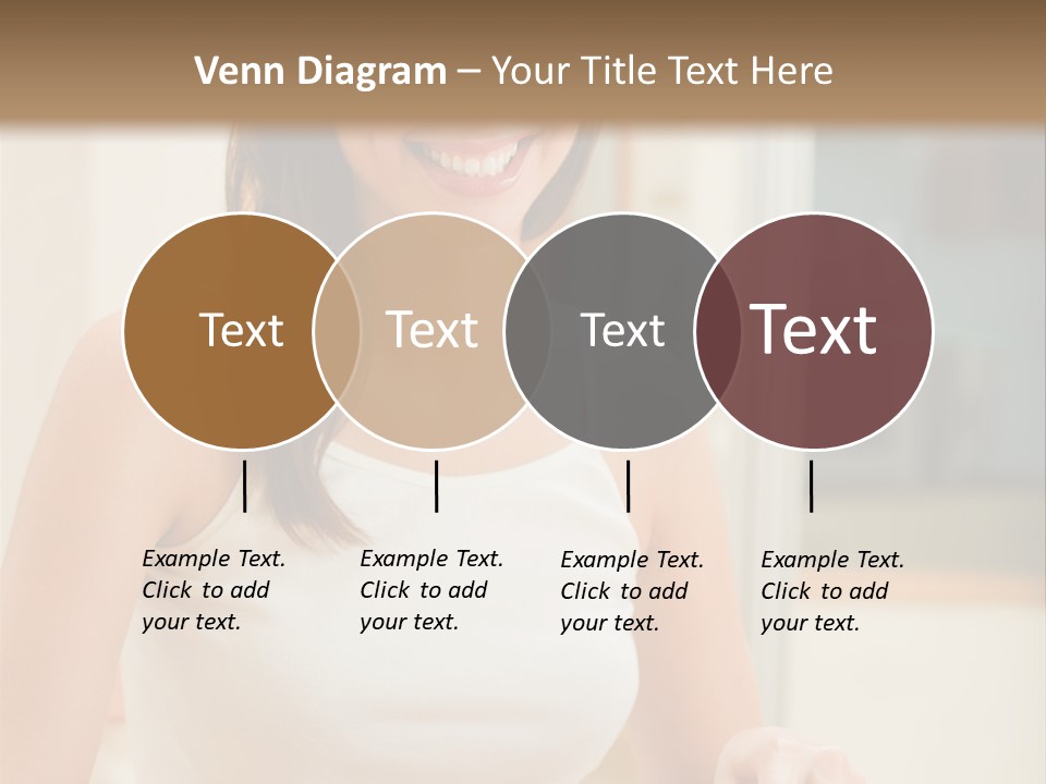 Young Happy Woman Making Salad At Domestic Kitchen PowerPoint Template