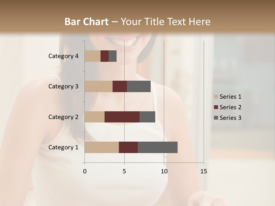 Young Happy Woman Making Salad At Domestic Kitchen PowerPoint Template