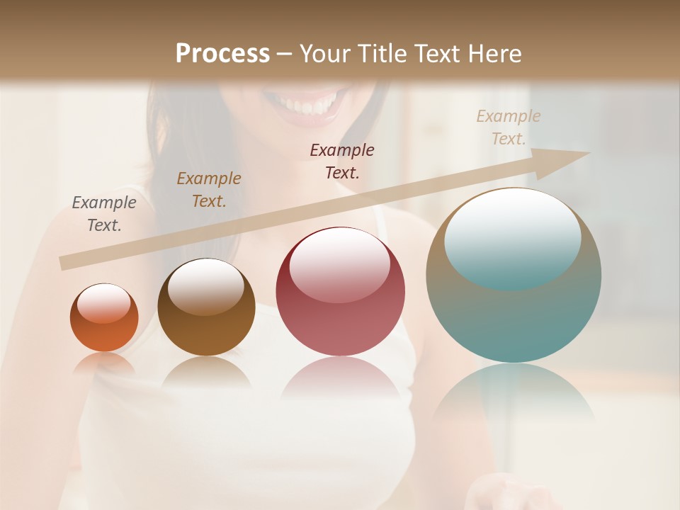 Young Happy Woman Making Salad At Domestic Kitchen PowerPoint Template