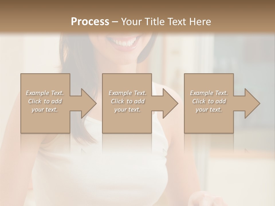 Young Happy Woman Making Salad At Domestic Kitchen PowerPoint Template