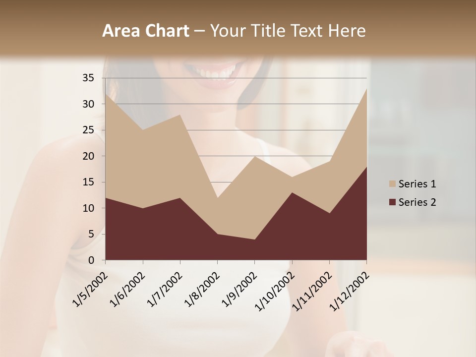 Young Happy Woman Making Salad At Domestic Kitchen PowerPoint Template