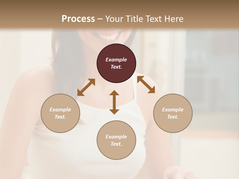 Young Happy Woman Making Salad At Domestic Kitchen PowerPoint Template