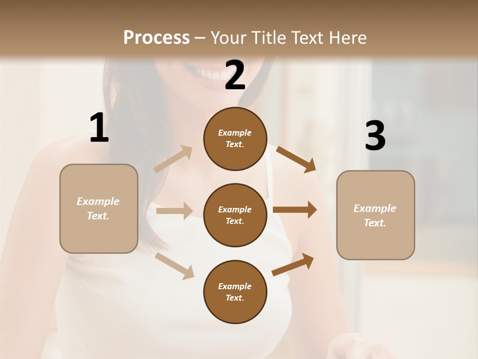 Young Happy Woman Making Salad At Domestic Kitchen PowerPoint Template