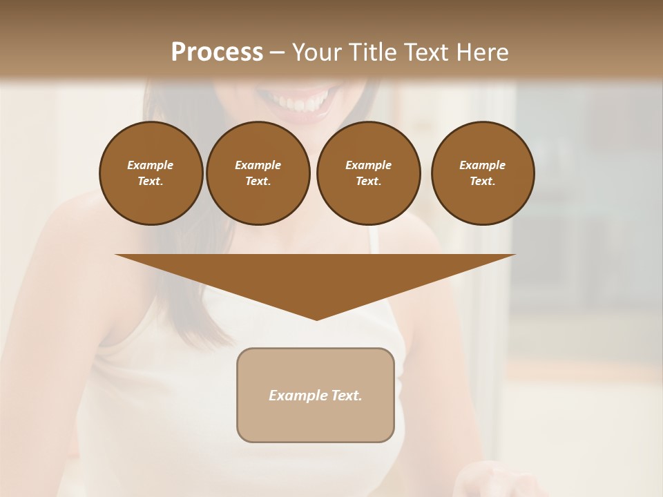 Young Happy Woman Making Salad At Domestic Kitchen PowerPoint Template