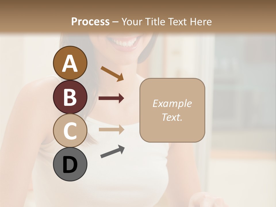 Young Happy Woman Making Salad At Domestic Kitchen PowerPoint Template