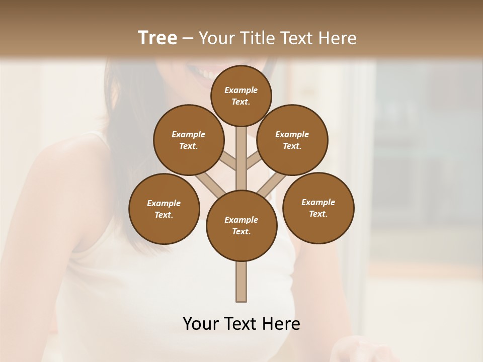 Young Happy Woman Making Salad At Domestic Kitchen PowerPoint Template