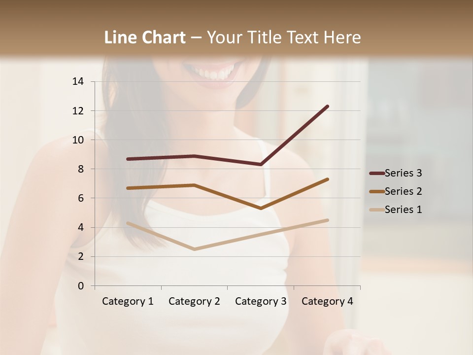 Young Happy Woman Making Salad At Domestic Kitchen PowerPoint Template