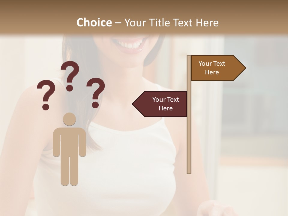 Young Happy Woman Making Salad At Domestic Kitchen PowerPoint Template