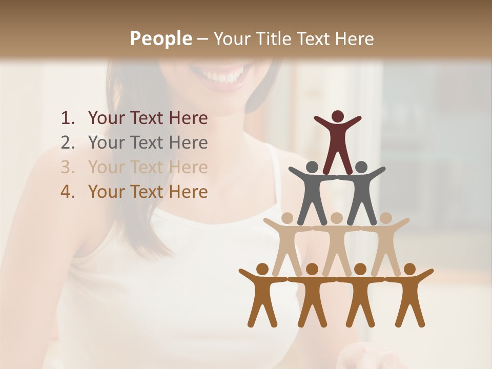 Young Happy Woman Making Salad At Domestic Kitchen PowerPoint Template