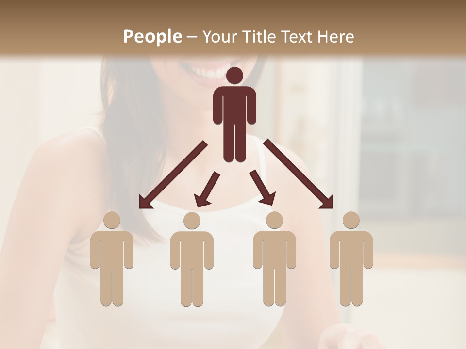 Young Happy Woman Making Salad At Domestic Kitchen PowerPoint Template